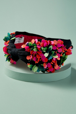 Delpozo Anthropologie X  Embellished Headband In Black