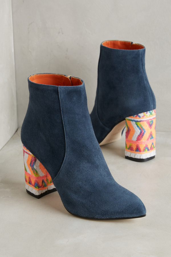 BAMS Ely SequinedHeel Boots Anthropologie