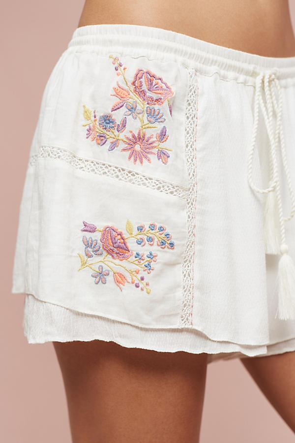 Slide View: 2: Rosalina Embroidered Sleep Shorts