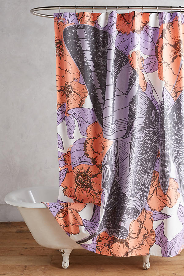 Slide View: 1: Butterfly Shower Curtain