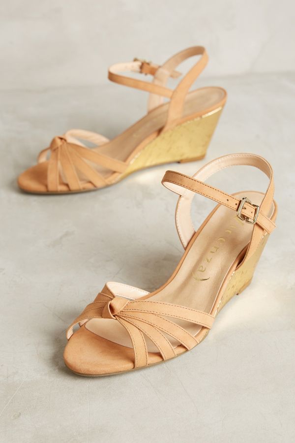 Vicenza Gold Cork Wedges | Anthropologie