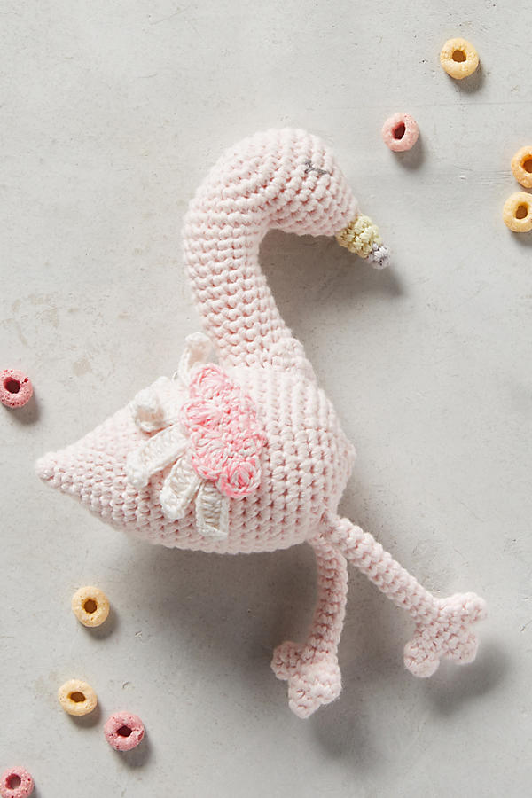 Slide View: 1: Sleepy Flamingo Rattle