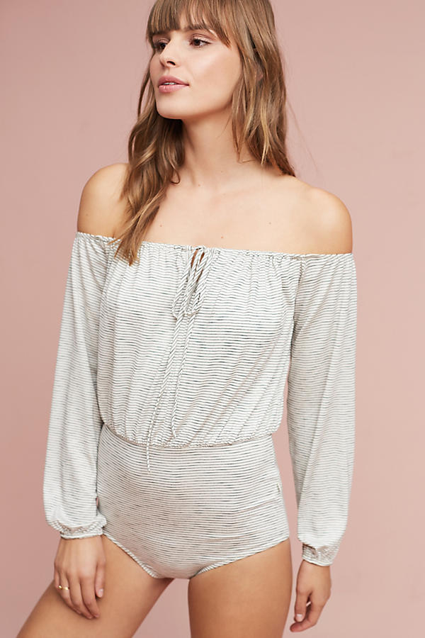 Slide View: 1: Felicia Off-The-Shoulder Bodysuit
