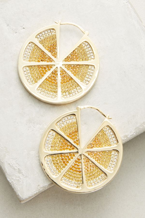 Sliced Lemon Hoop Earrings Anthropologie