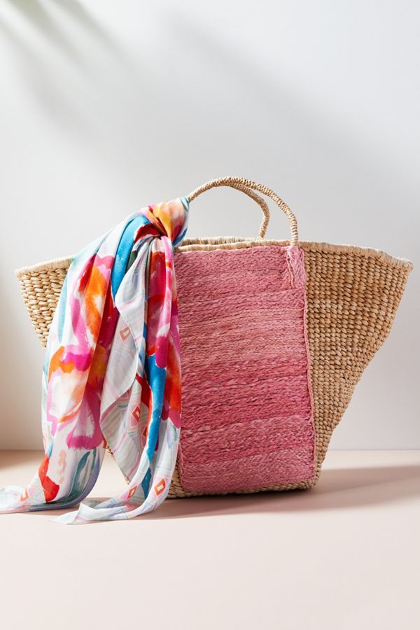Pink Straw Tote Bag Anthropologie
