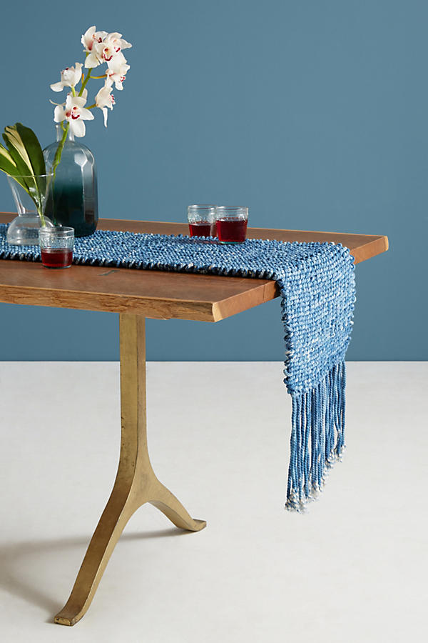 Slide View: 1: Tufted Indigo Table Runner
