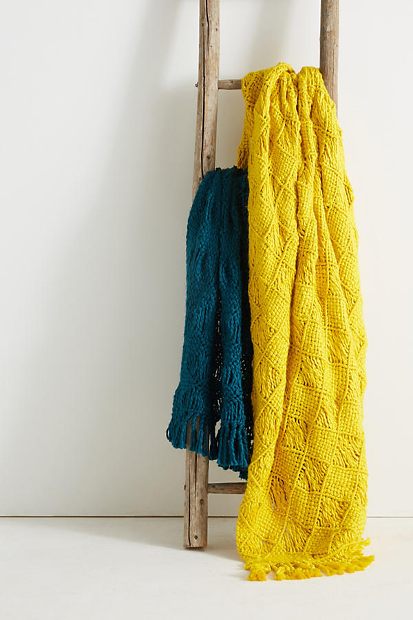 Slide View: 3: Macrame Throw Blanket