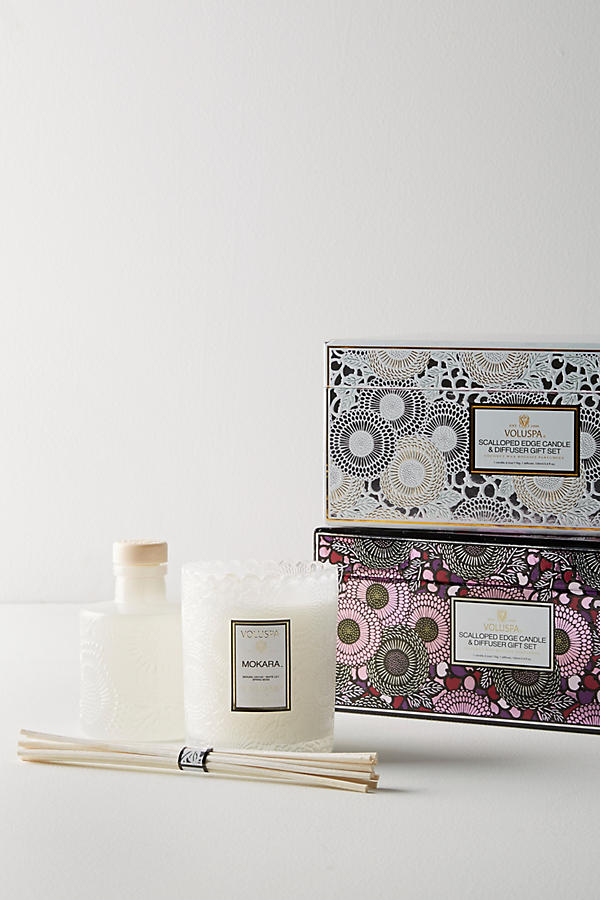 Slide View: 2: Voluspa Scalloped Edge Candle & Diffuser Gift Set