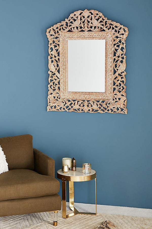 Slide View: 1: Avian-Carved Mirror
