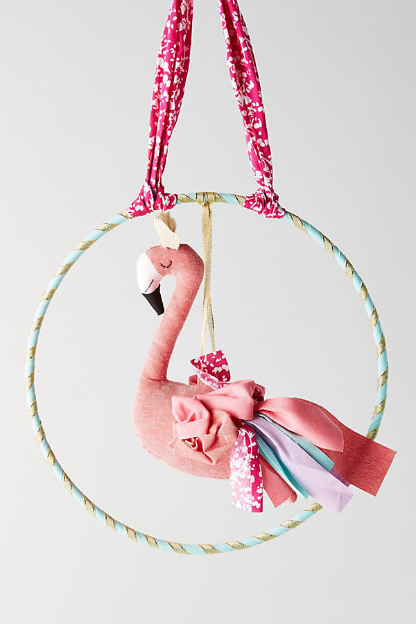 Slide View: 1: Fanciful Flamingo Wall Hanging
