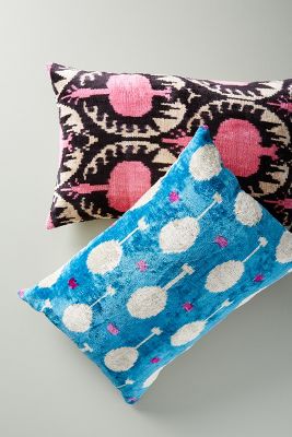 Patterned Velvet Pillow | Anthropologie