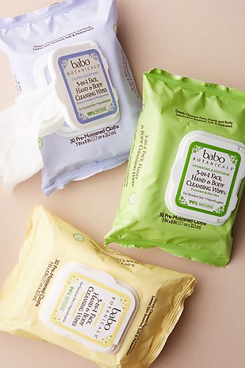 Babo Botanicals 3-In-1 Face, Hands & Body Cleansing Wipes