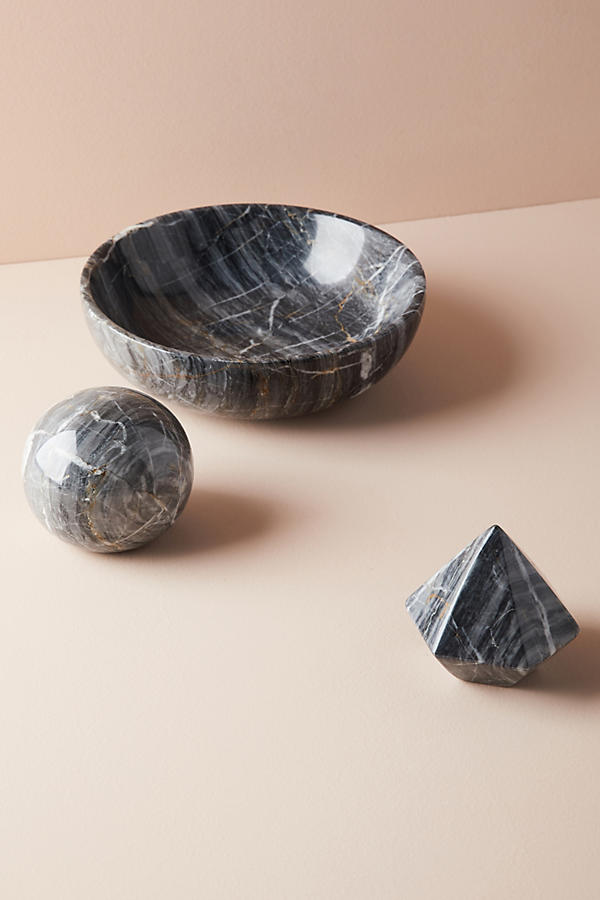 Slide View: 3: Black Marble Decorative Object