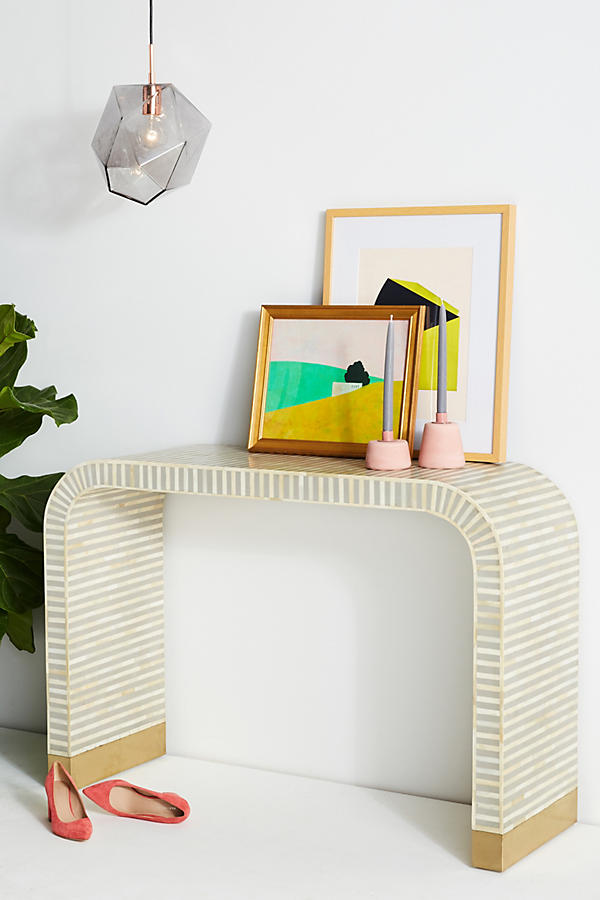 Slide View: 1: Waterfall Inlay Console Table