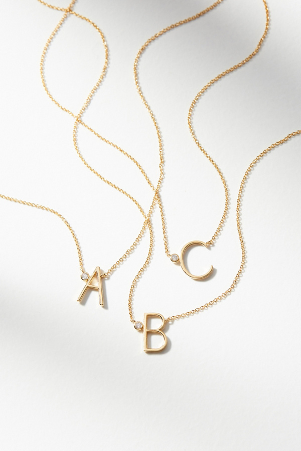 Delicate initial necklace