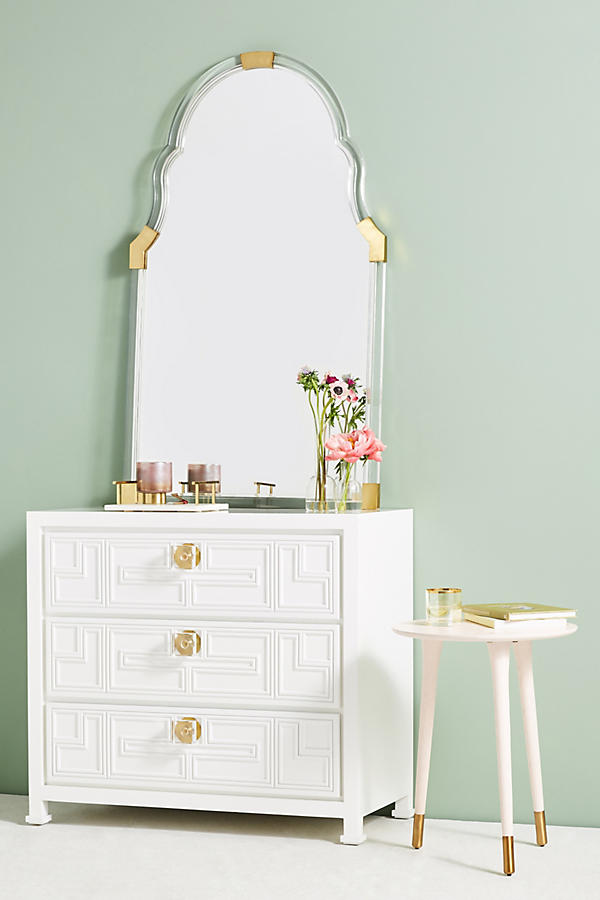 Slide View: 1: Lacquered Carre Three-Drawer Dresser