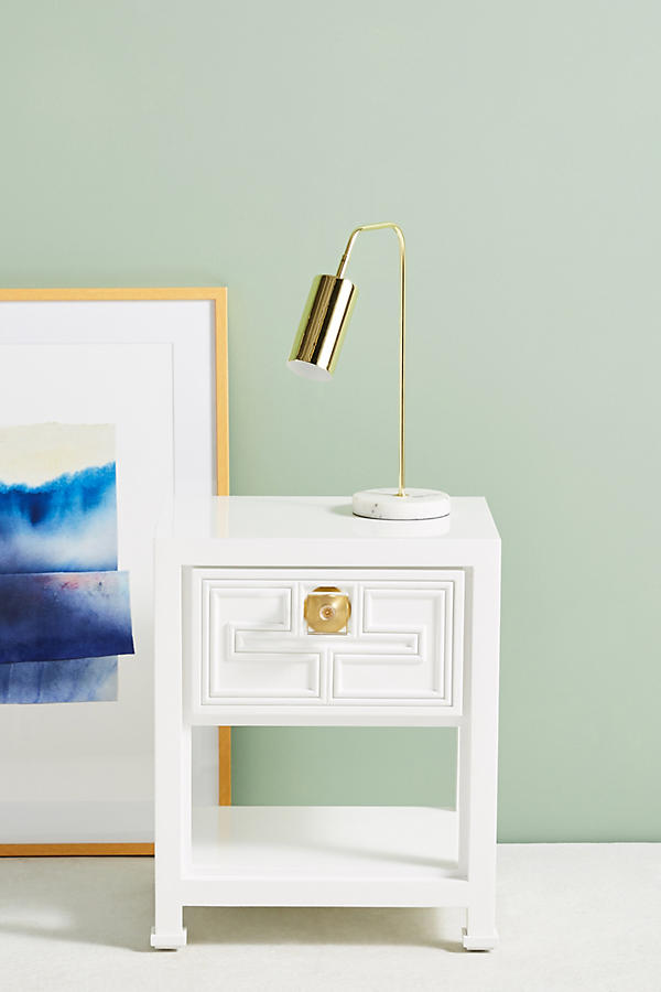 Slide View: 1: Lacquered Carre Nightstand