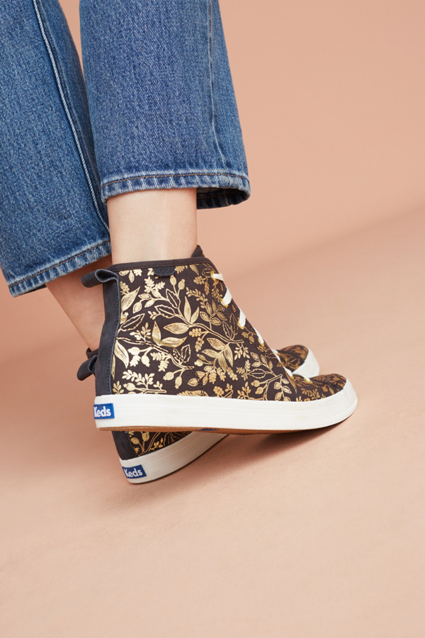 Keds x Rifle Paper Co. Gold Print HighTop Sneakers Anthropologie