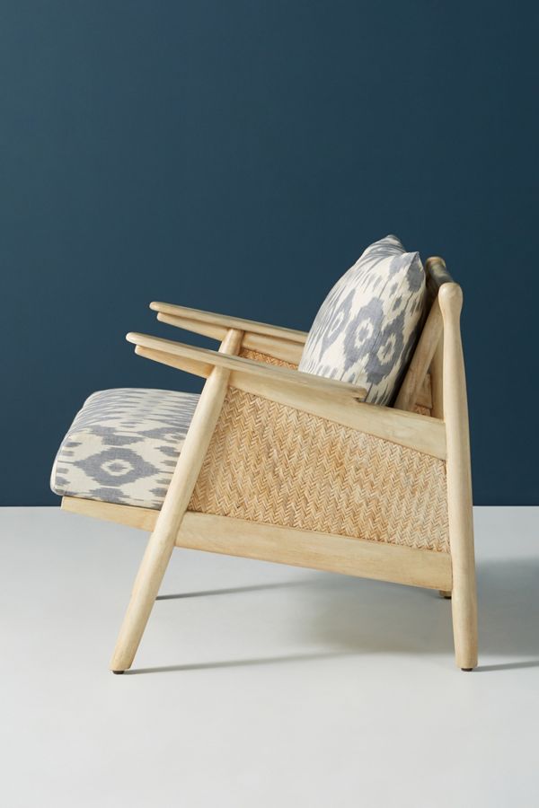 Washed Ikat Cane Chair Anthropologie
