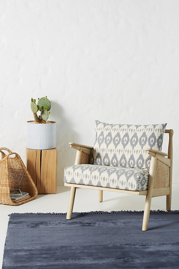 Slide View: 1: Washed Ikat Cane Chair