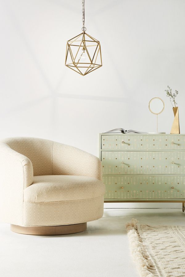 Wool Diamond Amoret Swivel Chair Anthropologie