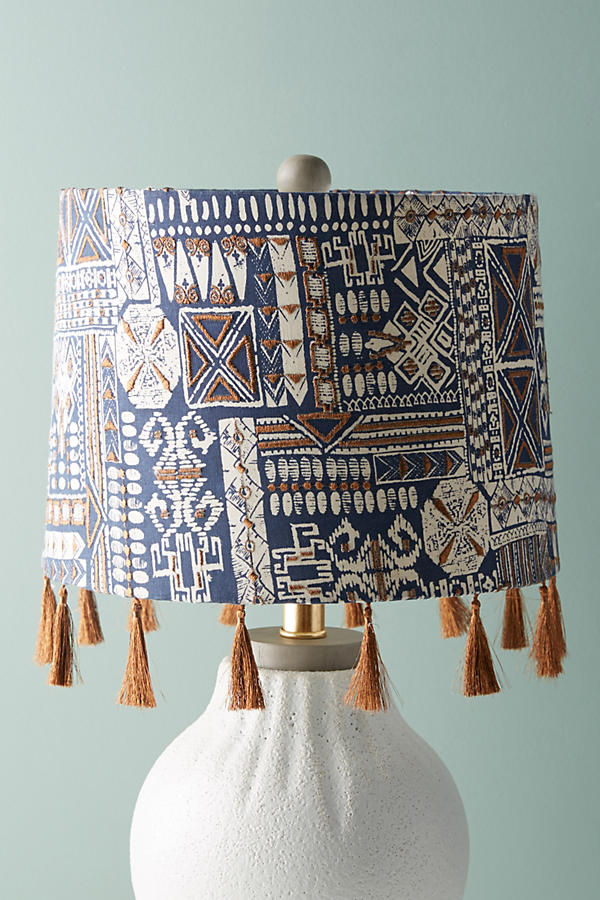 Slide View: 1: Fringed Nurata Lamp Shade