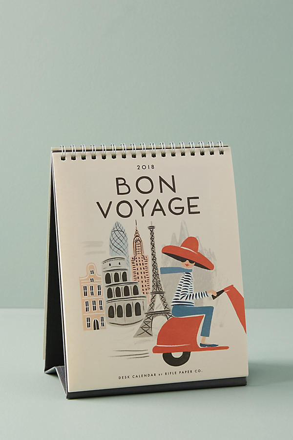 Slide View: 1: Bon Voyage 2018 Desk Calendar