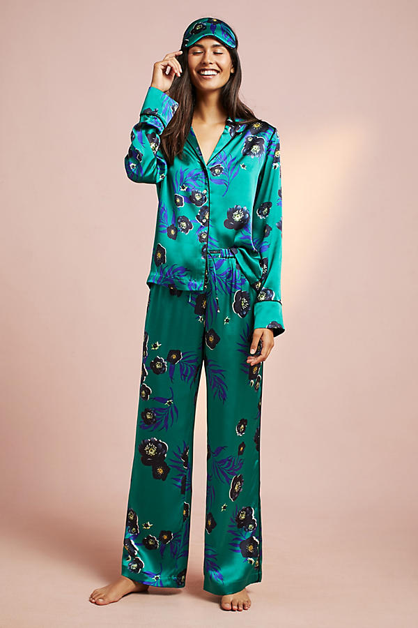 Slide View: 1: Violet & Wren Silk Sleep Pants