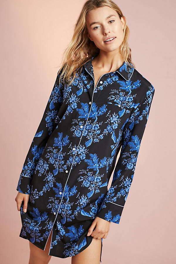 Slide View: 1: Stella McCartney Poppy Silk Sleep Shirt