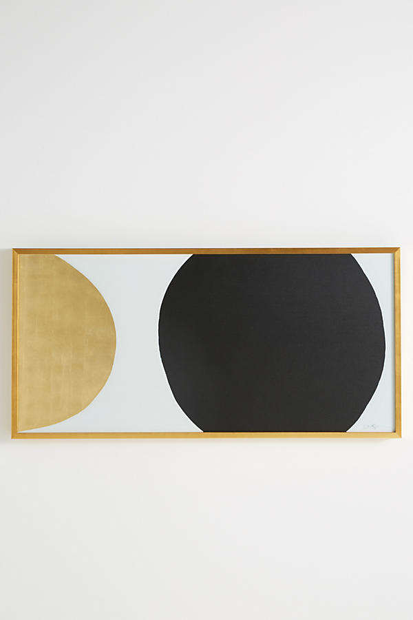 Slide View: 1: Gold Black Orb Wall Art