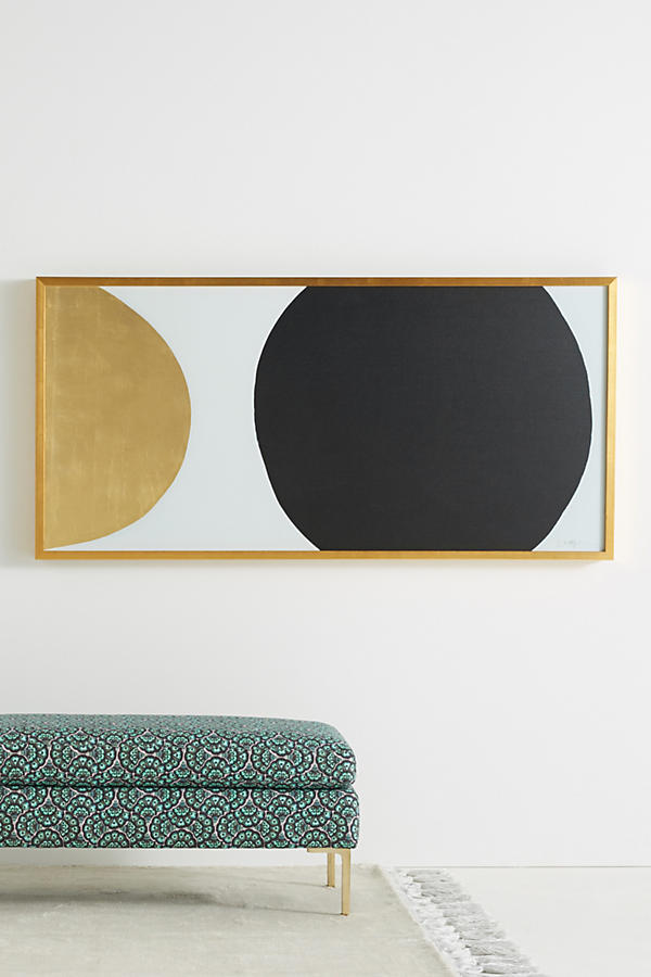 Slide View: 1: Gold Black Orb Wall Art