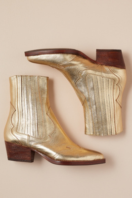 Hudson London Anthropologie X Hudson Cowboy Boots In Gold