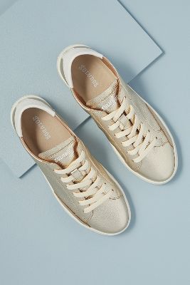 soludos gold sneakers