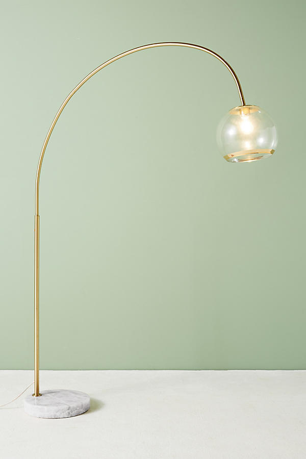 Slide View: 1: Arched Glass Floor Lamp