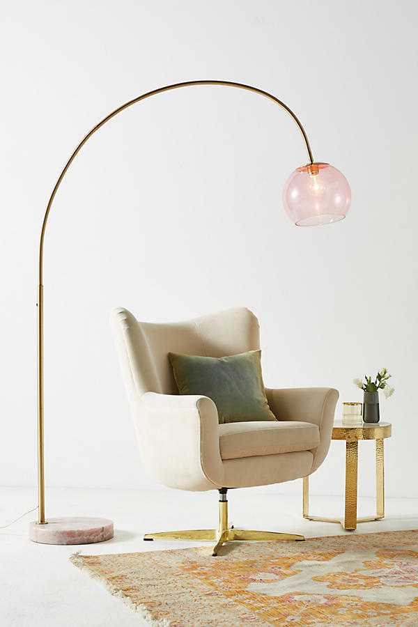 Slide View: 1: Rose Arched Glass Floor Lamp