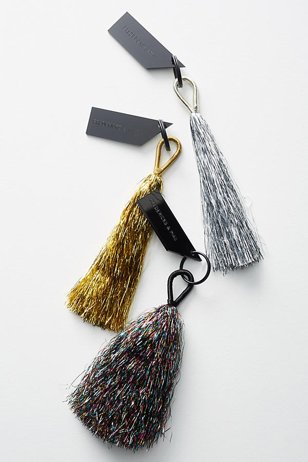 Slide View: 2: Tinsel Tassel Keychain