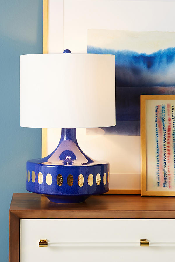 Slide View: 1: Spotted Gold Lamp Ensemble