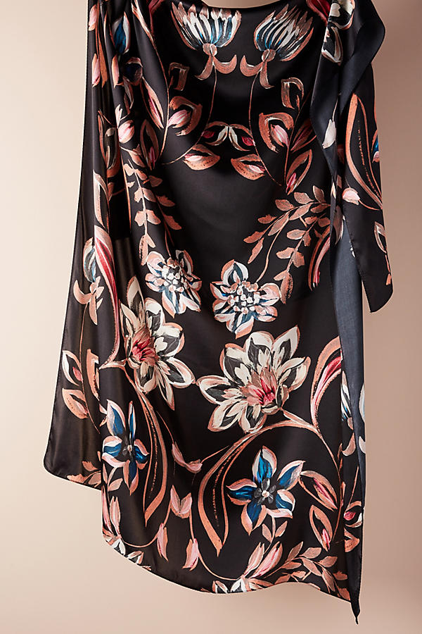 Slide View: 1: Romantic Floral Silk Scarf