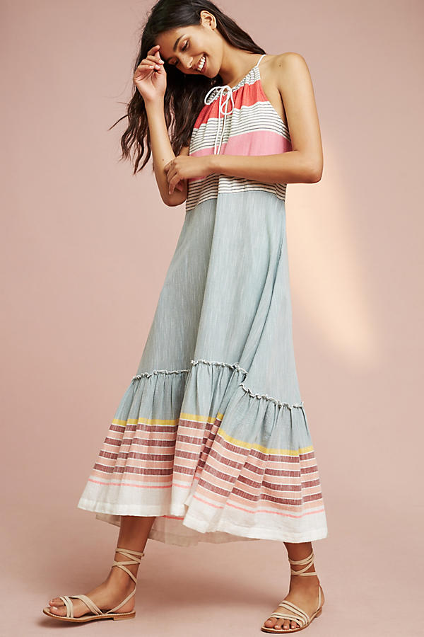 Slide View: 1: Yarn-Dyed Maxi Dress