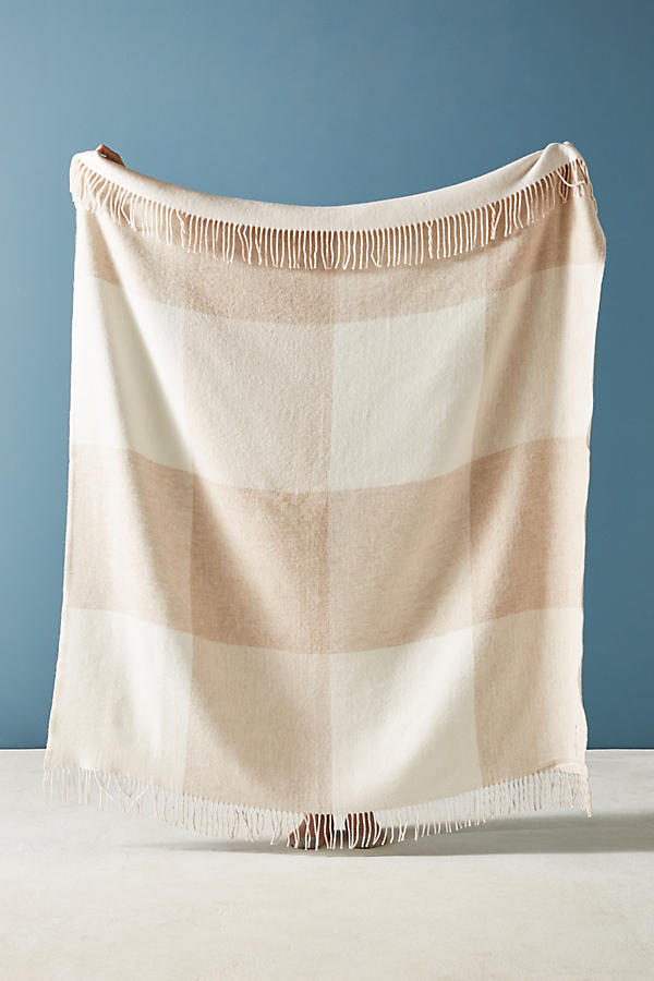 Slide View: 1: Avoca Reversible Cashmere Plaid Throw Blanket