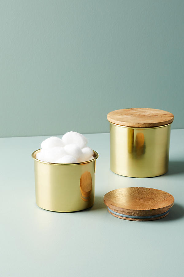 Slide View: 1: Gold Reflection Canister Set