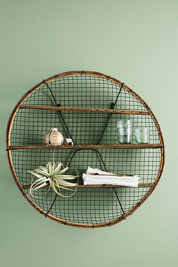 Slide View: 1: Farmhouse Round Shelving Unit