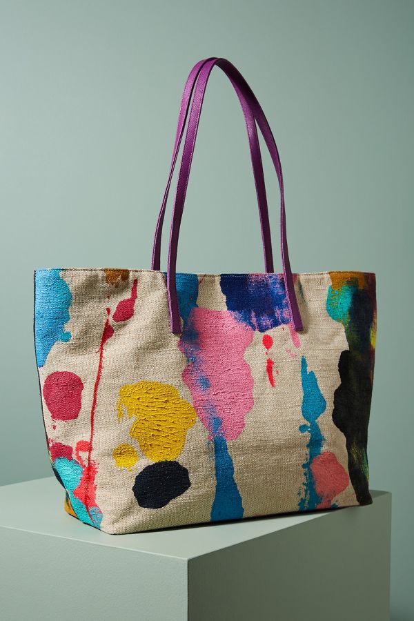 Abstract Painted Tote Bag | Anthropologie