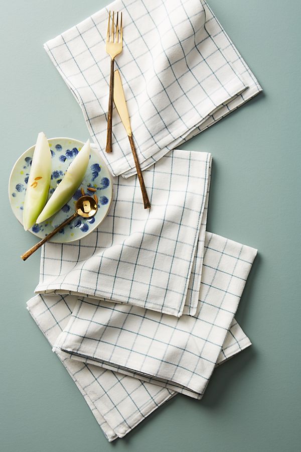 Slide View: 1: Soho Home Country House Checked Dinner Napkin Set