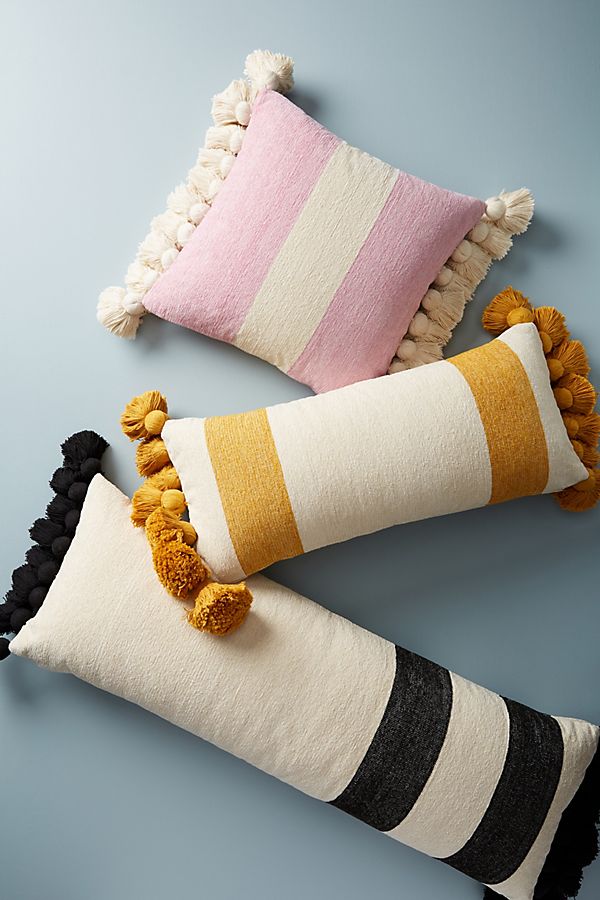 Slide View: 1: Tasseled Chenille Nadia Pillow