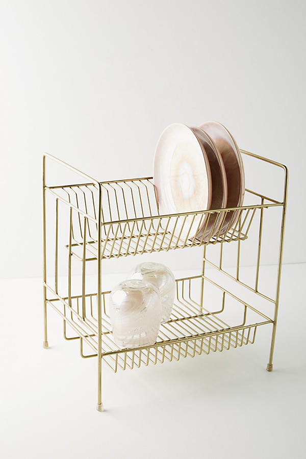 Slide View: 1: Brass Dish Drying Rack