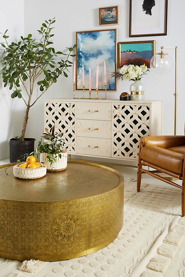 Slide View: 1: Embossed Cisse Coffee Table