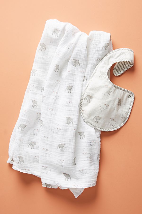 Slide View: 1: Bib & Swaddle Set