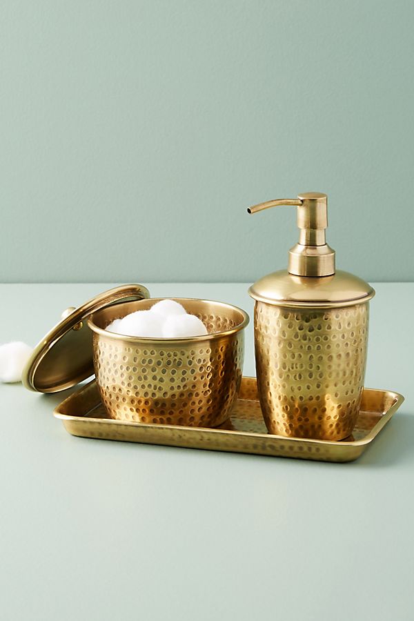 Slide View: 7: Hammered Brass Bath Collection