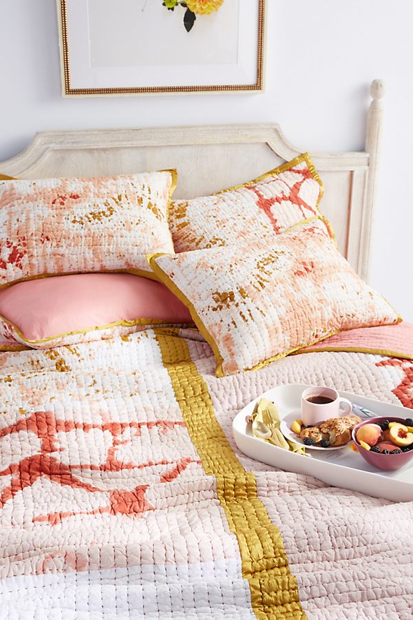 Slide View: 1: Dyed Patchwork Quilt